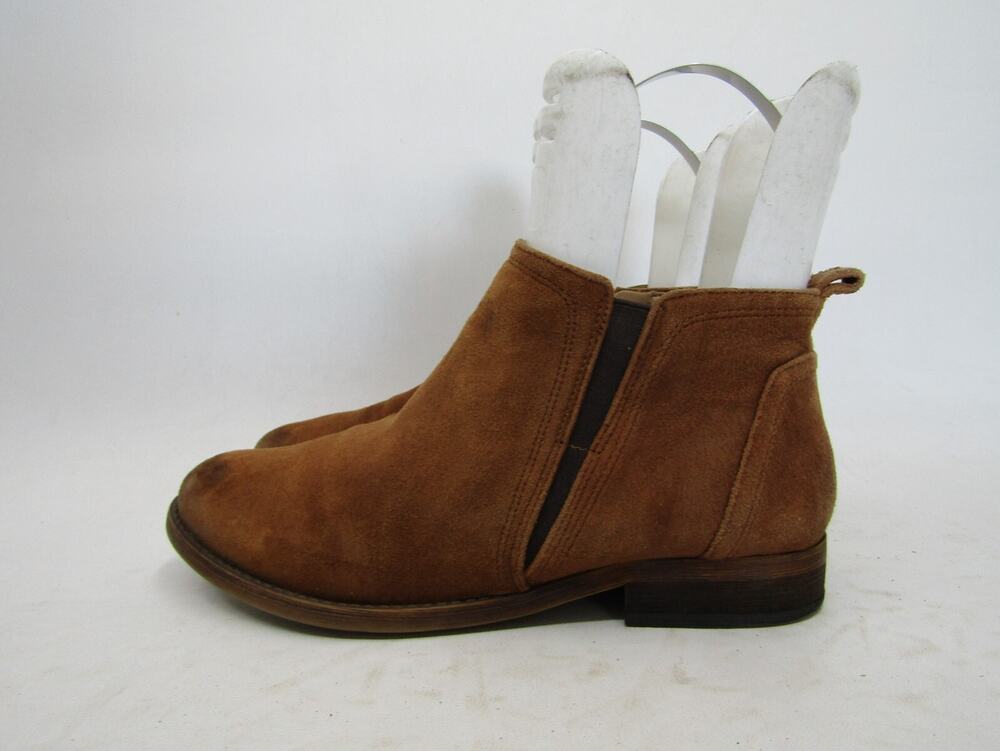 Franco Sarto Womens Size 7.5 M Brown Suede Zip Ankle Fashion Boots Booties